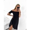Šaty carmen přes ramena letní  dámské (S/M ONE SIZE) ITALSKÁ MÓDA IMM22U5368/DR (Velikost S/M/L, Barva modrá královská)
