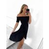 Šaty carmen přes ramena letní  dámské (S/M ONE SIZE) ITALSKÁ MÓDA IMM22U5368/DR (Velikost S/M/L, Barva modrá královská)