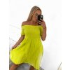 Šaty carmen přes ramena letní  dámské (S/M ONE SIZE) ITALSKÁ MÓDA IMM22U5368/DR (Velikost S/M/L, Barva modrá královská)