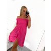 Šaty carmen přes ramena letní  dámské (S/M ONE SIZE) ITALSKÁ MÓDA IMM22U5368/DR (Velikost S/M/L, Barva modrá královská)