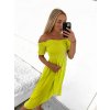 Šaty carmen přes ramena letní  dámské (S/M ONE SIZE) ITALSKÁ MÓDA IMM22U5368/DR (Velikost S/M/L, Barva modrá královská)