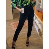 Kalhoty elegantní dlouhé dámské (S-XL) ITALSKÁ MÓDA IMM22272/DR (Velikost S, Barva Černá)