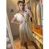 Šaty elegantní  letní bez rukávu dámské (S/M ONE SIZE) ITALSKÁ MÓDA IMD22323/DR (Velikost S/M/L, Barva béžová)