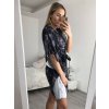 Šaty motýlkové krátký rukáv dámské (S/M ONE SIZE) ITALSKÁ MÓDA imwe221179/DR (Velikost S/M/L, Barva Černá)