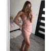 Šaty elegantní mini na ramínka dámské (S/M ONE SIZE) ITALSKÁ MÓDA IM322105/DR (Velikost S/M/L, Barva tmavě béžová)