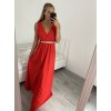 Šaty dlouhé na ramínka společenské elegantní plesové s páskem dámské (S/M ONE SIZE) ITALSKÁ MÓDA IMM22Q52228/DR (Velikost S/M/L, Barva růžová světlá)
