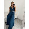 Šaty dlouhé na ramínka společenské elegantní plesové s páskem dámské (S/M ONE SIZE) ITALSKÁ MÓDA IMM22Q52228/DR (Velikost S/M/L, Barva růžová světlá)