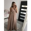 Šaty dlouhé na ramínka společenské elegantní plesové s páskem dámské (S/M ONE SIZE) ITALSKÁ MÓDA IMM22Q52228/DR (Velikost S/M/L, Barva růžová světlá)