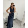 Šaty dlouhé na ramínka společenské elegantní plesové s páskem dámské (S/M ONE SIZE) ITALSKÁ MÓDA IMM22Q52228/DR (Velikost S/M/L, Barva růžová světlá)