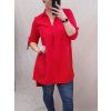 Tunika košilová s páskem dlouhý rukáv dámská nadrozměr (2XL/3XL ONE SIZE) ITALSKá MóDA IM422083/DR