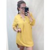 Tunika košilová s páskem dlouhý rukáv dámská nadrozměr (2XL/3XL ONE SIZE) ITALSKá MóDA IM422083/DR