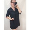 Tunika košilová s páskem dlouhý rukáv dámská nadrozměr (2XL/3XL ONE SIZE) ITALSKá MóDA IM422083/DR