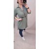 Tunika košilová s páskem dlouhý rukáv dámská nadrozměr (2XL/3XL ONE SIZE) ITALSKá MóDA IM422083/DR