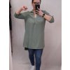 Tunika košilová s páskem dlouhý rukáv dámská nadrozměr (2XL/3XL ONE SIZE) ITALSKá MóDA IM422083/DR