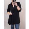 Tunika košilová s páskem dlouhý rukáv dámská nadrozměr (2XL/3XL ONE SIZE) ITALSKá MóDA IM422083/DR