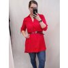 Tunika košilová s páskem dlouhý rukáv dámská nadrozměr (2XL/3XL ONE SIZE) ITALSKá MóDA IM422083/DR