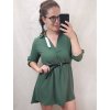 Tunika košilová s páskem dlouhý rukáv dámská nadrozměr (2XL/3XL ONE SIZE) ITALSKá MóDA IM422083/DR