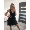 Šaty letní elegantní šifonové na ramínka dámské (S/M ONE SIZE) ITALSKÁ MÓDA IMM22Q52307/DR (Velikost S/M/L, Barva Černá)