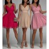 Šaty letní elegantní šifonové na ramínka dámské (S/M ONE SIZE) ITALSKÁ MÓDA IMM22Q52307/DR (Velikost S/M/L, Barva Černá)