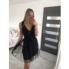 Šaty letní elegantní šifonové na ramínka dámské (S/M ONE SIZE) ITALSKÁ MÓDA IMM22Q52307/DR (Velikost S/M/L, Barva Černá)