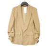 Sako shrnutý dlouhý rukáv dámské (S/M/L ONE SIZE) ITALSKÁ MÓDA IMD22533/DR (Velikost M/L, Barva hnědá camel)