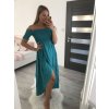 Šaty carmen dlouhé letní přes ramena dámské (S/M ONE SIZE) ITALSKÁ MÓDA IMM22399/DUR (Velikost S/M/L, Barva modrá)