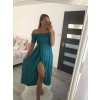 Šaty carmen dlouhé letní přes ramena dámské (S/M ONE SIZE) ITALSKÁ MÓDA IMM22399/DUR (Velikost S/M/L, Barva modrá)