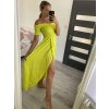 Šaty carmen dlouhé letní přes ramena dámské (S/M ONE SIZE) ITALSKÁ MÓDA IMM22399/DUR (Velikost S/M/L, Barva modrá)