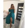 Šaty carmen dlouhé letní přes ramena dámské (S/M ONE SIZE) ITALSKÁ MÓDA IMM22399/DUR (Velikost S/M/L, Barva modrá)