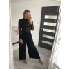 Kalhoty elegantní skládané dámské (S/M/L ONE SIZE) ITALSKÁ MÓDA IMD22521/DR (Velikost S/M/L, Barva Černá)