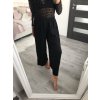 Kalhoty elegantní skládané dámské (S/M/L ONE SIZE) ITALSKÁ MÓDA IMD22521/DR (Velikost S/M/L, Barva Černá)