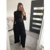 Kalhoty elegantní skládané dámské (S/M/L ONE SIZE) ITALSKÁ MÓDA IMD22521/DR (Velikost S/M/L, Barva Černá)