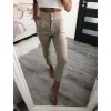 Kalhoty elegantní dámské (S/M ONE SIZE) ITALSKÁ MÓDA IMWK22EB23150/DR (Velikost S/M/L, Barva tmavě béžová)