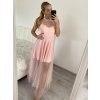 Šaty tilové elegantní bez rukávů dámské (S/M ONE SIZE) ITALSKÁ MÓDA IMM22Q52235/DR (Velikost S/M/L, Barva bílá)