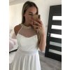 Šaty tilové elegantní bez rukávů dámské (S/M ONE SIZE) ITALSKÁ MÓDA IMM22Q52235/DR (Velikost S/M/L, Barva bílá)