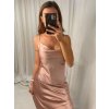 Šaty dlouhé letní saténové na ramínka dámské (S/M ONE SIZE) ITALSKÁ MÓDA IMWB222457 (Velikost S/M/L, Barva Černá)