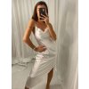 Šaty dlouhé letní saténové na ramínka dámské (S/M ONE SIZE) ITALSKÁ MÓDA IMWB222457 (Velikost S/M/L, Barva Černá)