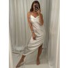 Šaty dlouhé letní saténové na ramínka dámské (S/M ONE SIZE) ITALSKÁ MÓDA IMWB222457 (Velikost S/M/L, Barva Černá)