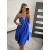 Šaty letní na ramínka krátké dámské (S/M ONE SIZE) ITALSKá MóDA IMM22685/DR (Velikost S/M/L, Barva modrá královská)