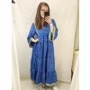 Šaty letní boho španělské krátký rukáv dámská nadrozměr (XL/2XL ONE SIZE) ITALSKá MóDA IM4225394/DR (Velikost S/M/L, Barva modrá královská)