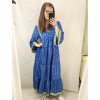 Šaty letní boho španělské krátký rukáv dámská nadrozměr (XL/2XL ONE SIZE) ITALSKá MóDA IM4225394/DR (Velikost S/M/L, Barva modrá královská)