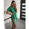 Šaty volnočasové bavlněné krátký rukáv dámská (M/L ONE SIZE) ITALSKÁ MÓDA IMD22560/DR (Velikost M/L, Barva zelená)
