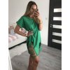 Šaty volnočasové bavlněné krátký rukáv dámská (M/L ONE SIZE) ITALSKÁ MÓDA IMD22560/DR (Velikost M/L, Barva zelená)