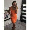 Šaty úpletové letní bez rukávu dámské (S/M ONE SIZE) ITALSKÁ MÓDA IM722078/DR