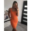 Šaty úpletové letní bez rukávu dámské (S/M ONE SIZE) ITALSKÁ MÓDA IM722078/DR