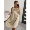 Šaty letní bez rukávu dámské (S/M ONE SIZE) ITALSKÁ MÓDA IMWB22045/DR (Velikost M/L, Barva béžová)