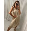 Šaty letní bez rukávu dámské (S/M ONE SIZE) ITALSKÁ MÓDA IMWB22045/DR (Velikost M/L, Barva béžová)