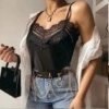 Top/tílko krajkové na ramínka dámské (S/M ONE SIZE) ITALSKÁ MÓDA IMPBB2221672/21837/DR