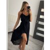 Šaty šifonové dlouhé letní na ramínka dámské (S/M ONE SIZE) ITALSKÁ MÓDA IMM22FS52532/DR (Velikost S/M/L, Barva Černá)