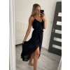 Šaty šifonové dlouhé letní na ramínka dámské (S/M ONE SIZE) ITALSKÁ MÓDA IMM22FS52532/DR (Velikost S/M/L, Barva Černá)